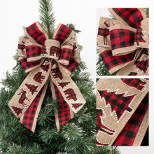 bucăți Buffalo Plaid Bow Halloween Thanksgiving Crăciun cunună Bow11 inch toamna Bow pentru Crăciun meșteșuguri DIY fundă decorare