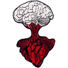 Heart Brain Embroidered Patch Iron On Sew On Applique Badge for Jacket Backpack Hat Clothing