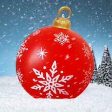 Hot Sale! 60 cm oppblåsbar juleball - gigantisk PVC-dekorert julepynt til juletre- og hagedekorasjoner