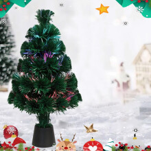 Sapin de Noël artificiel Hiroekza 17,7" avec lumières, fonctionne sur piles, petite décoration de Noël pour la maison, le bureau ou une fête,