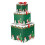 Conjunto de 3 caixas empilháveis de Natal com tampas, compatíveis com caixas de presente decorativas de boneco de neve de Natal, conjunto verde 1