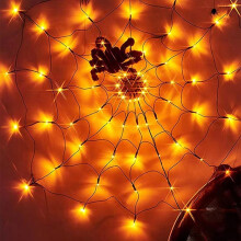 Décoration d'araignée d'Halloween Ympuoqn, guirlande lumineuse violette à 60 LED (1 m), étanche, avec télécommande, utilisable en intérieur et