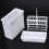 Ensemble de 24 lames de microscope blanches 6 x 2 en 1 avec support et coupelle de coloration 7