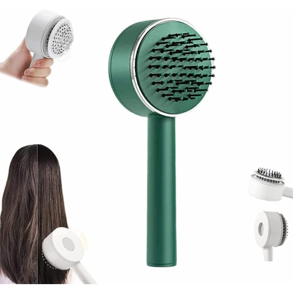 Detangling Paddle Hair Brush for Men and Women with OneClick Clean and 3D Air Cushion Massage