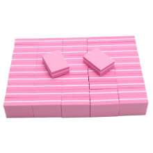 Mini Pink Nail Buffer Block 100/180 Grit Dual Grit Sponge for Manicure and Small Nail Filing