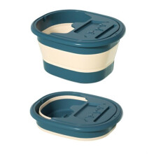 Foldable Foot Bath Basin Blue Durable Soak Tub for Comfortable Home or Travel Use