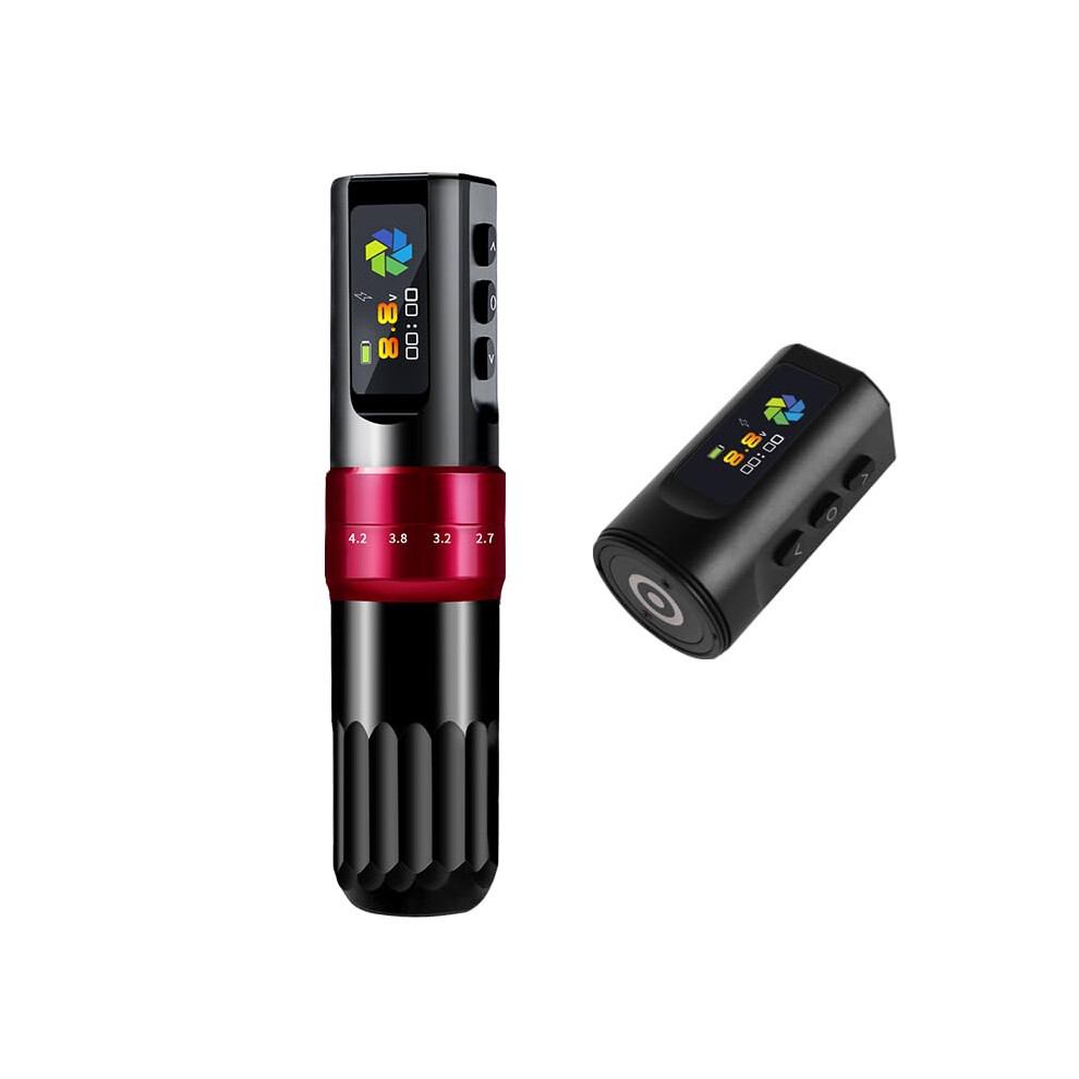 Red Wireless Tattoo Pen Machine F3 Rotary For Professional Tattoo Artists