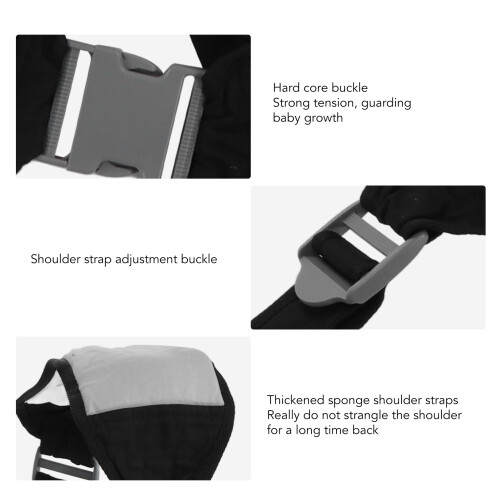 Écharpe porte-bébé confortable, ergonomique et pliable, design gris 2