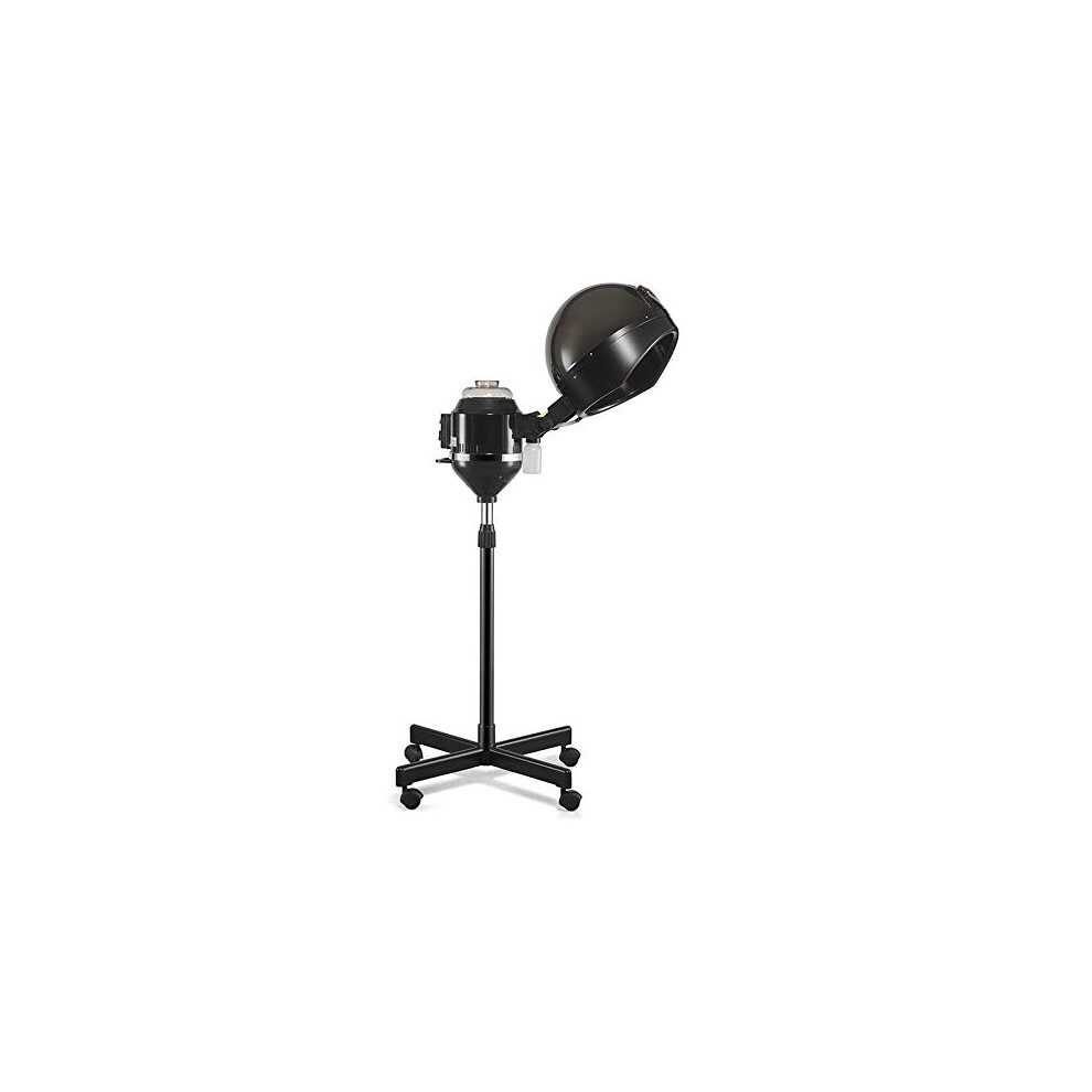 Black Hair Steamer With Adjustable Time And Temperature, Deep Conditioning, Rolling Base, Hood