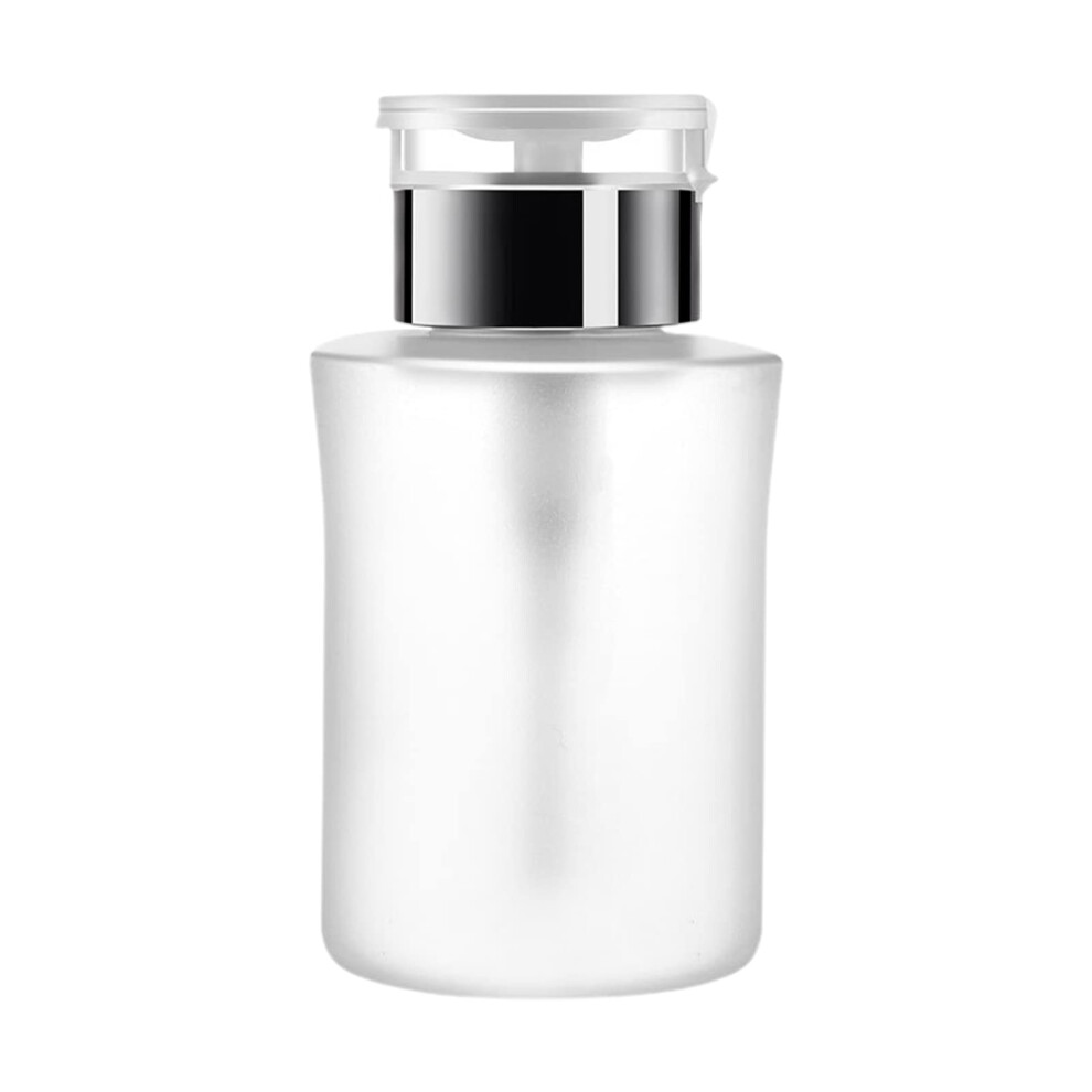 Refillable Nail Polish Remover Pump Bottle 180ml with SpillProof Safety Lock and Leakproof Design