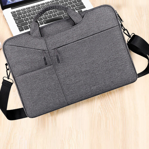 Bolsa para laptop prática e organizada, em poliéster impermeável com compartimento acolchoado à prova de choque para notebooks de 15,6 polegadas, 2
