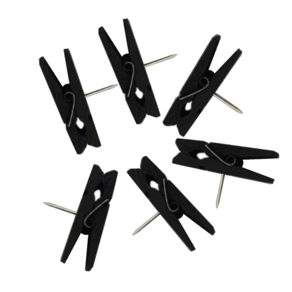 Ideal For Craft Projects Mini Colored Wooden Clips, Wide Application Reusable Clothespins For Home, School, And Office (, 50 Pcs) Black 9147006935385