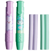 Creative Cartoon Retractable Pen Shape Erasers, Non-Toxic Plastic & Flexible Rubber, Pen-Style Design for Kids' Creative Stationery, Simple Fun Adorab