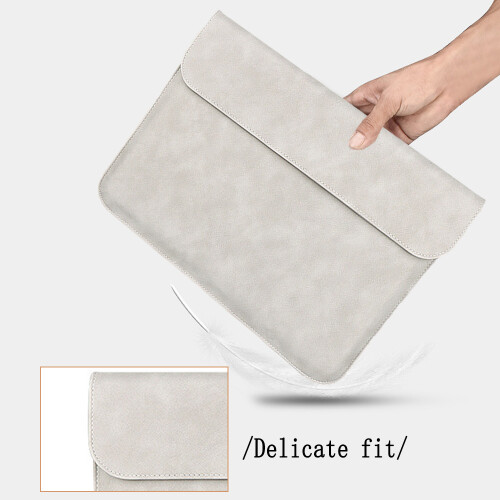 Capa protetora ultrafina para laptop, em couro PU impermeável, com design tipo envelope e fecho magnético, para dispositivos de 13,3 polegadas. 2