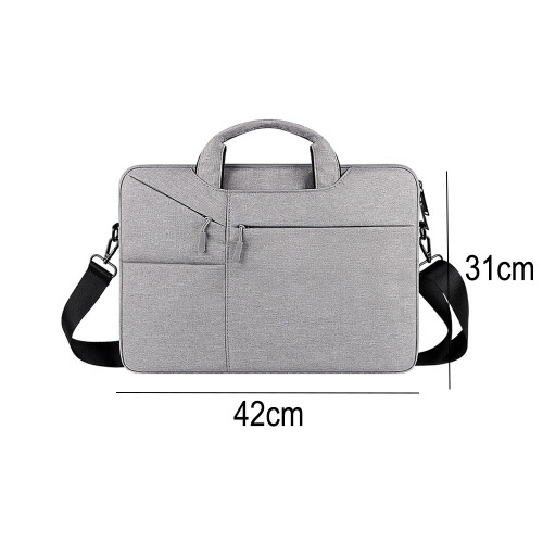 Bolsa para laptop prática e organizada, em poliéster impermeável com compartimento acolchoado à prova de choque para notebooks de 15,6 polegadas, 1