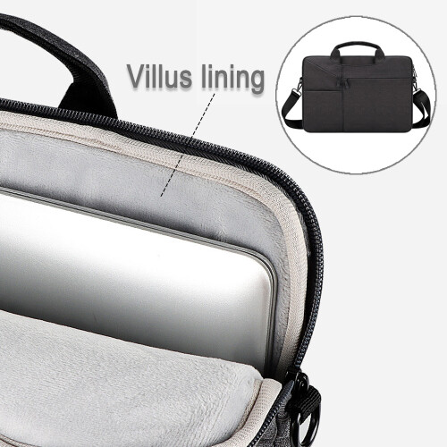 Bolsa para laptop prática e organizada, em poliéster impermeável com compartimento acolchoado à prova de choque para notebooks de 15,6 polegadas, 2