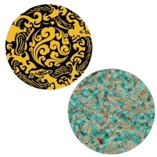 Round Table Accessory Mat, Vibrant Patterns Floral Fiesta Decoration, Easy to Clean Ultra-smooth Surface Waterproof Dustproof Sweatproof Fade Resistan