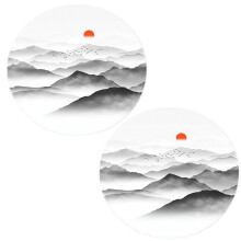 Elegantes Mauspad im chinesischen Stil, exquisites Design, glatte, leichte und flauschige Oberfläche für Büro und Zuhause, 2 runde, rutschfeste