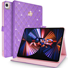 Cás Corónach Faiseanta le haghaidh iPad 10.2" 9ú/8ú/7ú Glúin, Clúdach Bling-Thurraingdhíonach le Seasamh Inchoigeartaithe agus Sealbhóir