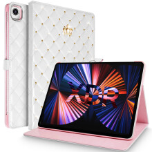 Étui de luxe pour iPad 9e/8e/7e génération 10,2 pouces, élégant étui avec support orné d'une couronne scintillante, porte-crayon Apple