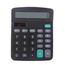 Calculator de birou cu funcție standard, alimentare dublă cu energie solară și baterie, afișaj cu 12 cifre, buton din plastic antiaderent pentru