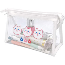 PVC penalhus, gennemsigtigt design med multifunktionel organizer og lynlås til studerende, kvinder og mænd (gennemsigtig, 7,87x3,35x4,92 tommer)