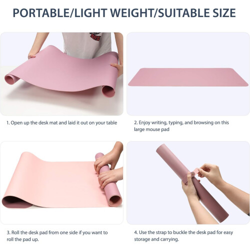 Κομψό Mouse Pad Γραφείου, Κάλυμμα Γραφείου Premium, Υλικό από Δέρμα PU, Αντιολισθητική 2