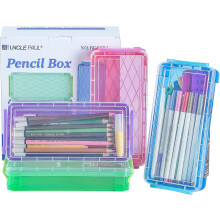 Bureau-organizer in felblauw en paars, multifunctionele opbergruimte voor schrijfwaren, antislip en stapelbaar ontwerp voor stabiliteit,