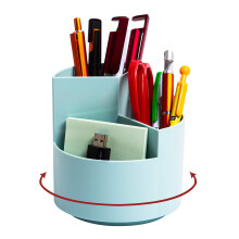 Een verfijnd bureauaccessoire, multifunctionele organizer met soepel draaiend mechanisme voor kunstbenodigdheden, gemaakt van hoogwaardig