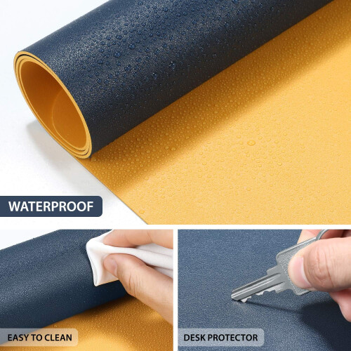 Κομψό Mouse Pad Γραφείου, Κάλυμμα Γραφείου Premium, Υλικό από Δέρμα PU, Αντιολισθητική 2