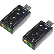 Adaptador de áudio para PC, Mac e PS4, com indicadores LED de status de mudo do microfone, placa de som USB 2.0 de alta velocidade, entrada de