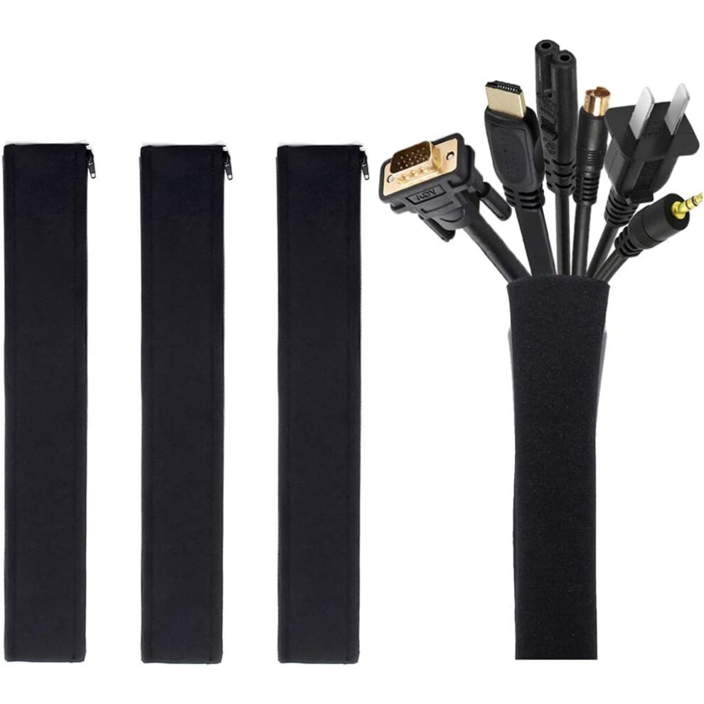 Innovative Cable Organizer, Neoprene Material For Flexible Cord Protection, Hide Wires With Ease Using Our Zipper Mechanism, Reversible Design For Aes 9147006807934