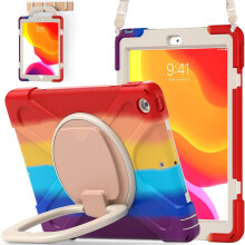 Stijlvolle, robuuste hoes voor de nieuwe iPad 9e/8e/7e generatie (10,2 inch), schokbestendige constructie met transparante schermbeschermer,