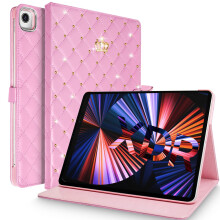Moderne Crown-cover til 10,2" iPad 9./8./7. generation, stødsikkert cover med justerbar stativ og indbygget blyantholder