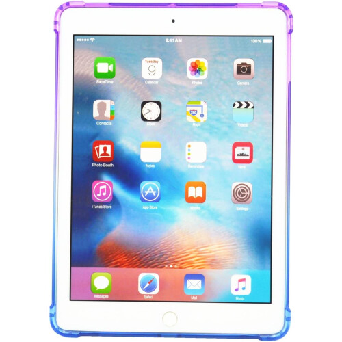 Capa à prova de choque para tablet Apple iPad de 9,7 polegadas, proteção nos cantos com bordas elevadas, recortes precisos, capa macia de TPU 2