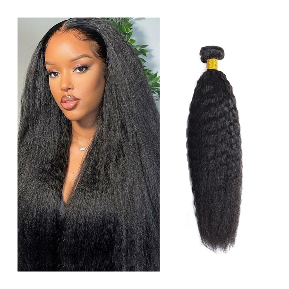 Unisex Brazilian Kinky Straight Human Hair Bundles Natural Virgin Remy Extensions Full Thick Ends Tangle