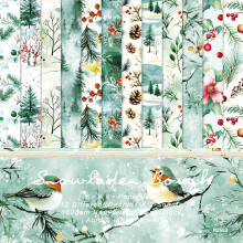 Christmas Scrapbook Paper Pads 24 Sheets Green Forest 6x6 Cardstock for DIY Cards Albums Decor
