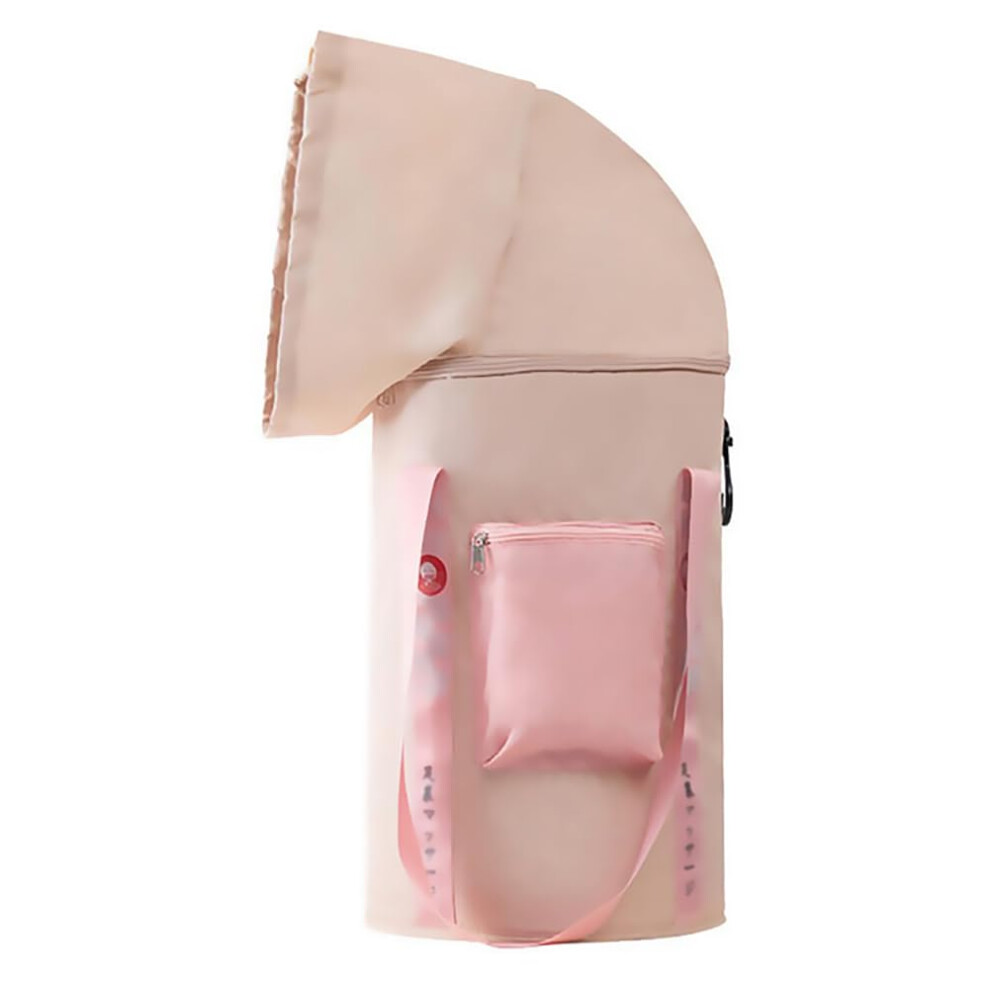 Pink/Gray Collapsible Heated Foot Bath 24L Large Capacity With Lid, Foldable Foot Soaking Tub For Home And Travel
