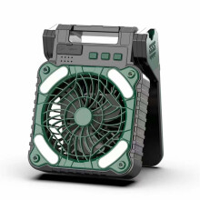 FloHua solcelledrevne ventilatorlamper, udendørs camping, fiskeri, USB dobbeltopladning, energibesparende og kølig - Mors dag og fødselsdagsgaver