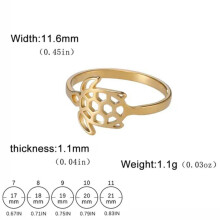 RSAMD Leuke Schildpad Ring Roestvrij Staal Dames Vingerringen Dieren Schildpad Sieraden-10-Goud