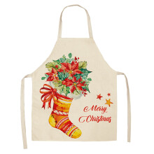 Delantal navideño a cuadros negros y rojos, delantal ajustable para hornear y cocinar con copos de nieve y ciervos, compatible con la cocina y la