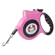 ZTGD5m Automatische, skalierende, rutschfeste Haustierleine mit LED-Taschenlampe, Cartoon-Muster, Hundeleine für Welpen und Katzen, Haustierbedarf