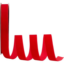 20 yards x 1 inch rol rood fluwelen lint, enkelzijdig satijn - voor cadeauverpakking, bruiloften, haarstrikken, bloemen, woondecoratie (rood)