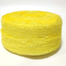 Nvzi -b200g Hilo de ganchillo popular con lentejuelas de cristal para tejer a mano, tejido iridiscente, para manualidades, color amarillo