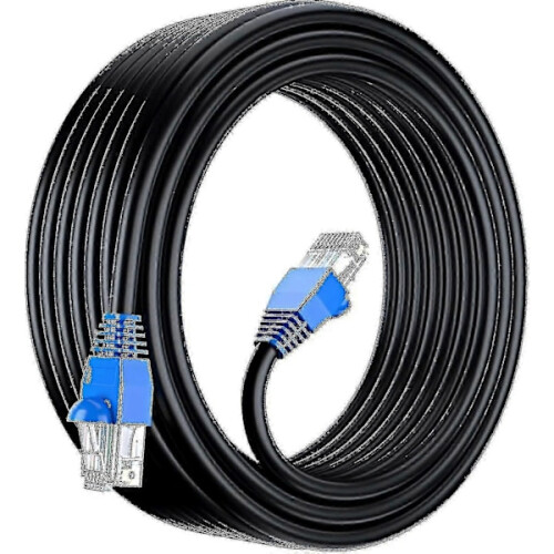 Αδιάβροχο καλώδιο δικτύου Ethernet Cat6 50m για εξωτερική χρήση - Utp - Cca - 550Mhz - Μαύρο