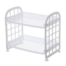 WINDLAND pour Creative2Tier Étagère pliable en plastique ajouré, rangement de comptoir pour cosmétiques, épices, plateau de toilette,