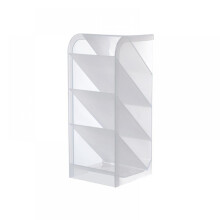 Organisateur de bureau pour pinceaux de maquillage Ă 4 compartiments - Blanc, 20 x 9 x 8 cm