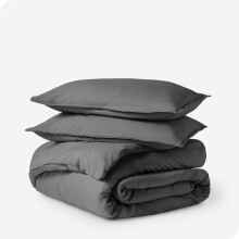 Bare Home Microfiber Dekbedovertrek & Kussensloop Set, Tweepersoons, Grijs, 3-delig