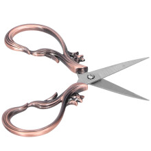 Craft Scissor with Exquisite Metal Blades for Needlework and Sewing Projects, Red Vintage