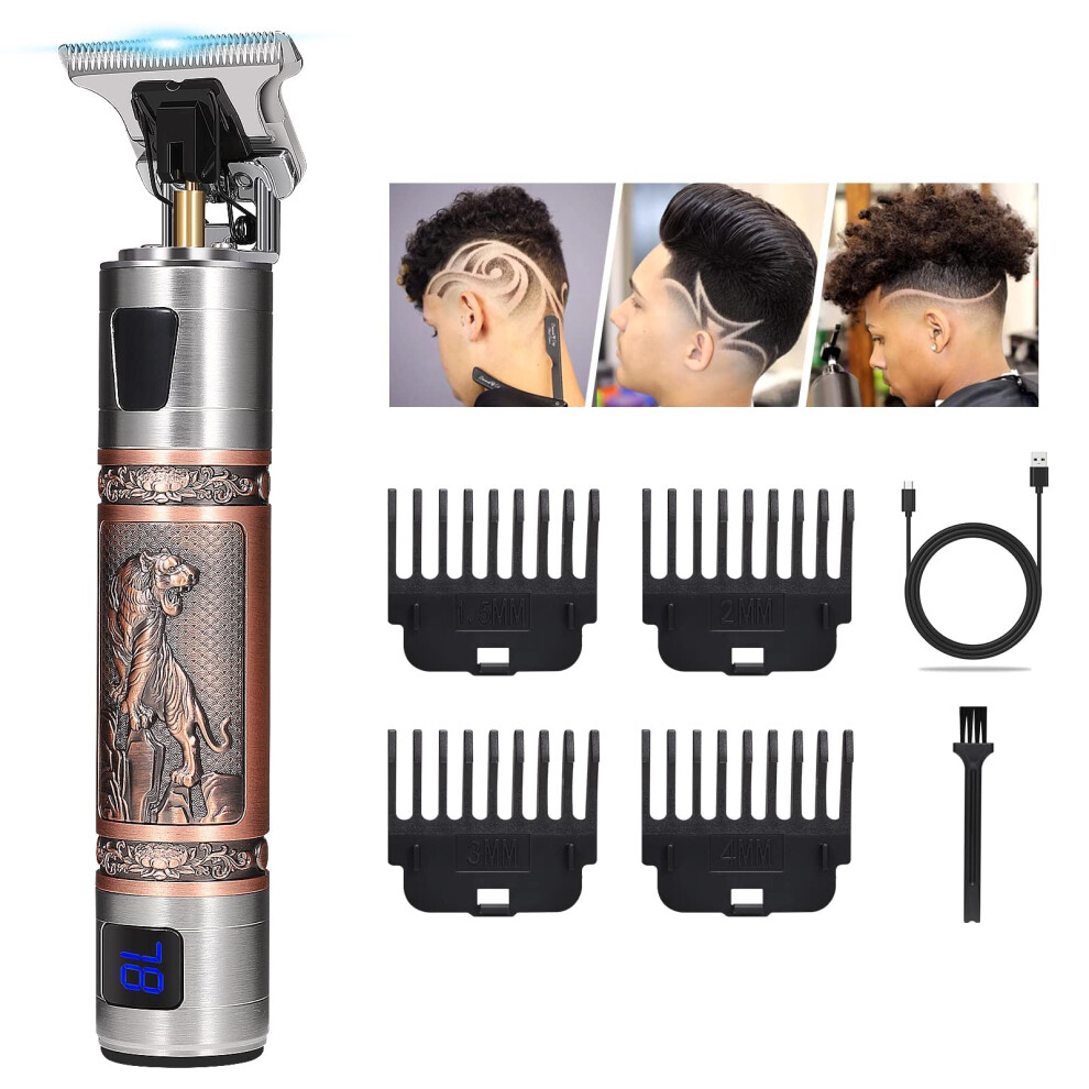 Hair Clippers for Men with LCD Display, Cordless Zero Gapped TBlade Trimmer, USB Rechargeable